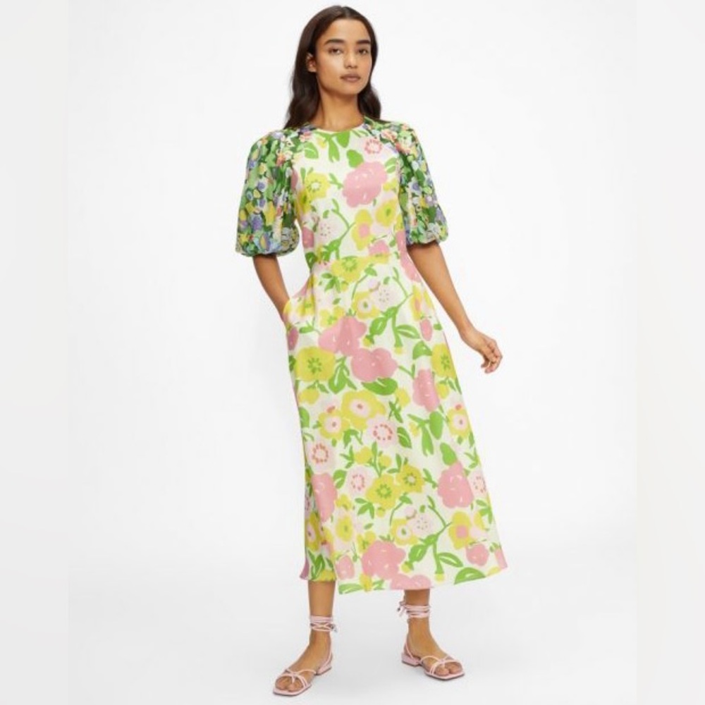 Ted Baker JAZLIYN Puff Sleeve Midi Dress,